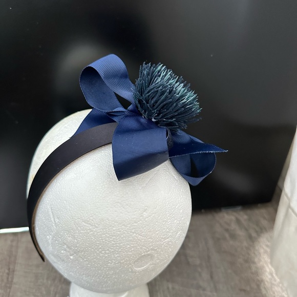 Handmade Designer Fascinator Headband With Blue Velvet Bow and Flower main image 11